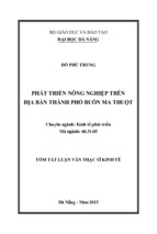 Luận văn thạc sĩ kinh tế phát triển nông nghiệp trên địa bàn thành phố buôn ma thuột