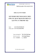 Một số giải pháp nhằm hoàn thiện công tác quản trị nguồn nhân lực tại công ty tnhh phú việt