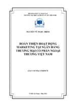 Hoàn thiện hoạt động marketing tại ngân hàng thương mại cổ phần ngoại thương việt nam