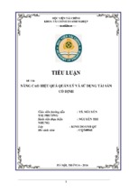 Tiểu luận  nâng cao hiệu quả quản lý và sử dụng tài sản cố đinh (4)