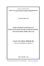 Nâng cao chất lượng quản lý nguồn ngân sách vốn oda tại sở giao dịch i   ngân hàng phát triển việt nam