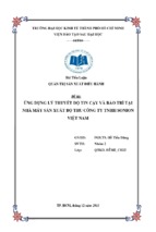 Tiểu luận quản trị sản xuất điều hành ứng dụng lý thuyết độ tin cậy và bảo trì tại nhà máy sản xuất bộ thu công ty tnhh sonion việt nam