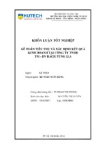 Kế toán tiêu thụ và xác định kết quả kinh doanh tại công ty tnhh tm   dv bách tùng gia