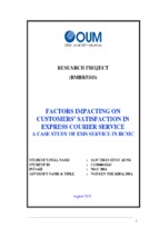 Factors impacting on customers satisfaction in express courier service a case study of ems service in hcm