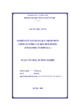 Nghiên cứu xây dựng quy trình nhân giống in vitro cây hoa huệ hương (Polianthes tuberosa L.)