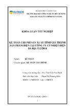 Kế toán tập hợp chi phí sản xuất và tính giá thành sản phẩm điện tại công ty cổ phần nhiệt điện bà rịa tháng 122014