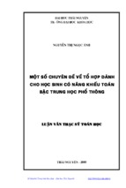 Một số chuyên đề về tổ hợp dành cho học sinh có năng khiếu toán bậc trung học phổ thông