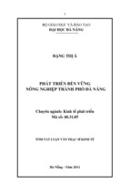 Luận văn thạc sĩ phát triển bền vững nông nghiệp thành phố đà nẵng