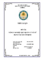 Tiểu luận  nâng cao hiệu quả quản lý và sử dụng tài sản cố đinh 132