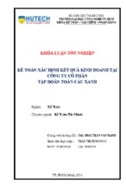 Kế toán xác định kết quả kinh doanh tại công ty cổ phần tập đoàn toàn cầu xan