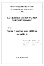 Tiểu luận nguyên lý sáng tạo trong phát triển sản xuất ô tô