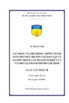 Tác động của hệ thống thông tin kế toán đến mức độ tồn tại gian lận và sai sót trong các doanh nghiệp vừa và nhỏ tại thành phố hồ chí minh