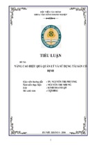 Tiểu luận  nâng cao hiệu quả quản lý và sử dụng tài sản cố đinh (2)