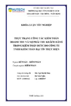 Thực trạng công tác kiểm toán doanh thu và nợ phải thu khách hàng trong kiểm toán báo cáo tài chính do công ty tnhh kiểm toán đại tín thực hiện