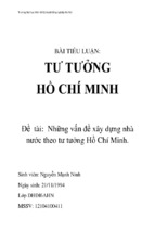 Tiểu luận tư tưởng hồ chí minh những vấn đề xây dựng nhà nước theo tư tưởng hồ chí minh