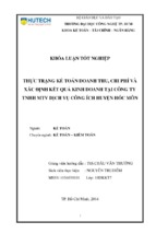 Thực trạng kế toán doanh thu, chi phí và xác định kết quả kinh doanh tại công ty tnhh mtv dịch vụ công ích huyện hóc môn