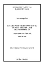 Các giải pháp thu hút vốn đầu tư để phát triển du lịch thành phố hội an