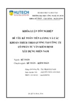 Kế toán tiền lương và các khoản trích theo lương tại công ty cổ phần tư vấn kiểm định xây dưng miền nam