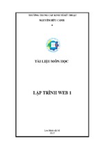 Tài liệu môn học lập trình web