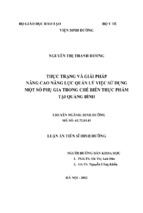 Thực trạng và giải pháp nâng cao năng lực quản lý việc sử dụng một số phụ gia trong chế biến thực phẩm tại quảng bình