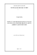 Nghiên cứu tổng hợp một số (tetra o acetyl β d glycopyranosyl)thiosemicarbazon của một số aldehyd và keton thiên nhiên