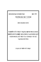 Nghiên cứu thực trạng bệnh thoái hóa khớp gối và hiệu quả nâng cao năng lực chẩn đoán, xử trí của cán bộ y tế xã tại tỉnh hải dương