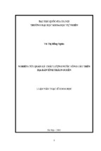 Nghiên cứu quản lý chất lượng nước sông cầu trên địa bàn tỉnh thái nguyên