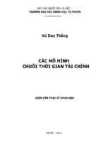 Các mô hình chuỗi thời gian tài chính