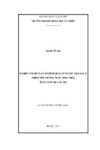 Nghiên cứu đề xuất mô hình quản lý nguồn thải gây ô nhiễm môi trường nước sông nhuệ đoạn chảy qua hà nội