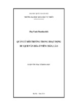 Quản lý môi trường trong hoạt động du lịch văn hóa ở viên chăn, lào