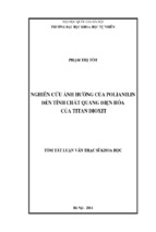 Nghiên cứu ảnh hưởng của polianilin đến tính chất quang điện hóa của titan dioxit