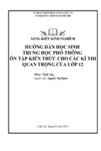 Skkn hướng dẫn học sinh trung học phổ thông ôn tập kiến thức cho các kì thi quan trọng của lớp 12