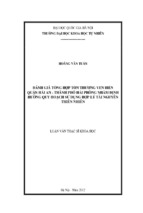 đánh giá tổng hợp tổn thương ven biển quận hải an   thành phố hải phòng nhằm định hướng quy hoạch sử dụng hợp lý tài nguyên thiên nhiên