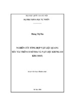 Nghiên cứu tổng hợp vật liệu quang xúc tác trên cơ sở tio2 và vật liệu khung cơ kim (mof)