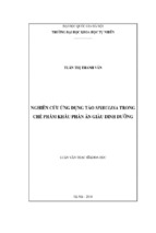 Nghiên cứu ứng dụng tảo spirulina trong chế phẩm khẩu phần ăn giàu dinh dưỡng