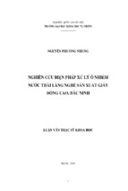 Nghiên cứu biện pháp xử lý ô nhiễm nước thải làng nghề sản xuất giấy đống cao, bắc ninh