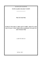 đánh giá tổng hợp các điều kiện tự nhiên   kinh tế xã hội cho sử dụng và phát triển nông nghiệp bền vững dải ven biển tỉnh hà tĩnh (tóm tắt)