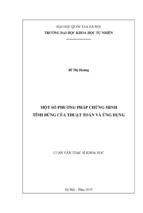 Một số phương pháp chứng minh  tính đúng của thuật toán và ứng dụng (tóm tắt)