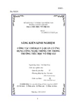 Skkn công tác chỉ đạo và quản lý ứng dụng công nghệ thông tin trong trường tiểu học võ thị sáu.