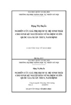 Nghiên cứu giá trị dịch vụ hệ sinh thái cho sinh kế người dân vùng đệm vườn quốc gia xuân thủy, nam định