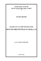 đo liều bức xạ môi trường bằng detector nhiệt huỳnh quang lif(mg, cu, p)