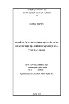 Nghiên cứu đánh giá hiệu quả xây dựng cơ sở dữ liệu địa chính huyện hiệp hòa, tỉnh bắc giang