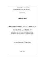 Tổng hợp và nghiên cứu các phức chất đa nhân mn–ln với phối tử pyridin 2,6 bis(diankylthioure)