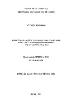 ảnh hưởng của sự tích tụ kim loại nặng lên sức khỏe sinh lý của cá mè (hypophthalmichthy molitrix) ở lưu vực sông nhuệ   đáy (tóm tắt)