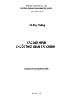 Các mô hình chuỗi thời gian tài chính