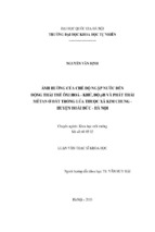 ảnh hưởng của chế độ ngập nước đến động thái thế ôxi hóa –khử, độ ph và phát thải mêtan ở đất trồng lúa thuộc xã kim chung, huyện hoài đức  hà nội