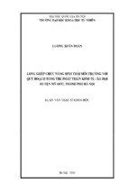 Lồng ghép chức năng sinh thái môi trường với quy hoạch tổng thể phát triển kinh tế xã hội huyện mỹ đức, thành phố hà nội