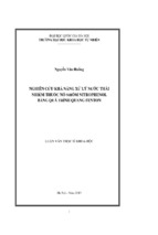 Nghiên cứu khả năng xử lý nước thải nhiễm thuốc nổ nhóm nitrophenol bằng quá trình quang fenton