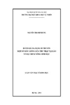 đánh giá đa dạng di truyền một số mẫu giống lúa thu thập tại lào về đặc điểm nông sinh học 