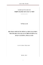 Hiện trạng môi trường phóng xạ trong hoạt động thăm dò, khai thác quặng đất hiếm mỏ đông pao, huyện tam đường, tỉnh lai châu